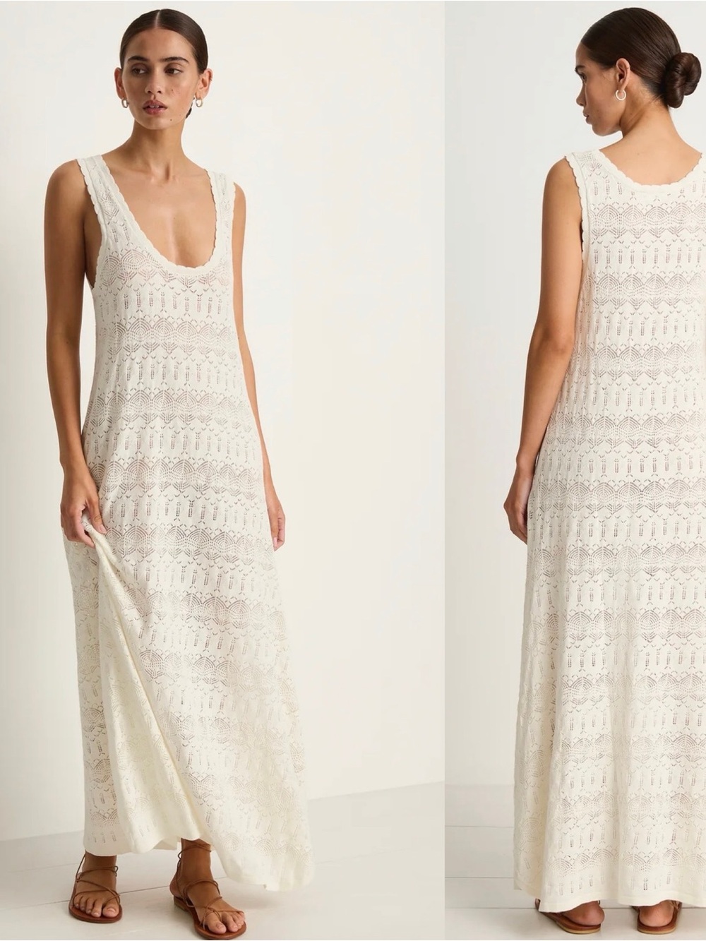 Spell & The Gypsy Siesta Maxi Dress NWT color White Sand